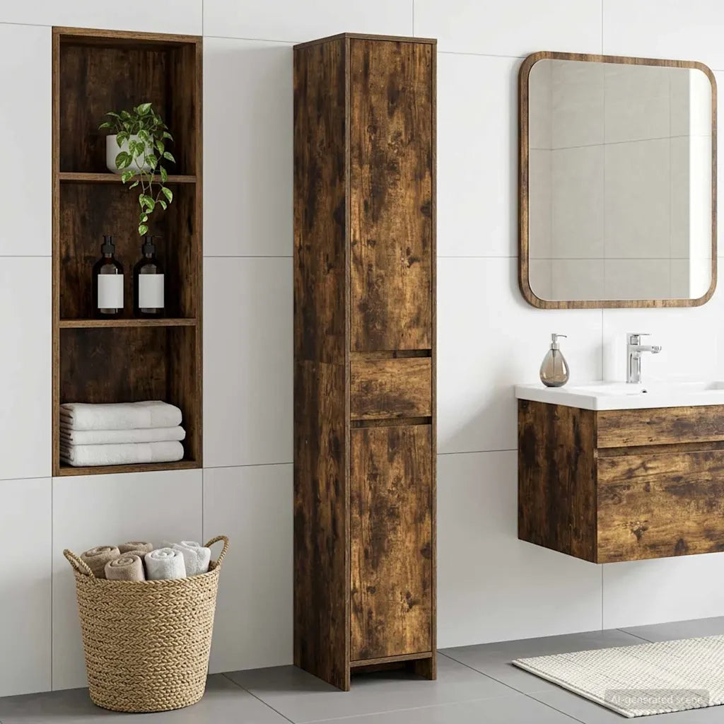 Mobile da Bagno Rovere Fumo 30 x 33 x 190 cm 890756