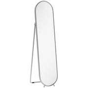 SPECCHIO A FIGURA INTERA DA TERRA CON SUPPORTO PIEGHEVOLE, VETRO E METALLO, 40X4X160 CM, ARGENTO