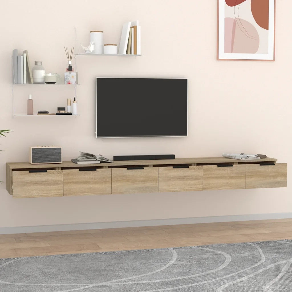 Mobili Muro 2 pz Rovere Sonoma 102x30x20cm in Legno Multistrato cod mxl 60962