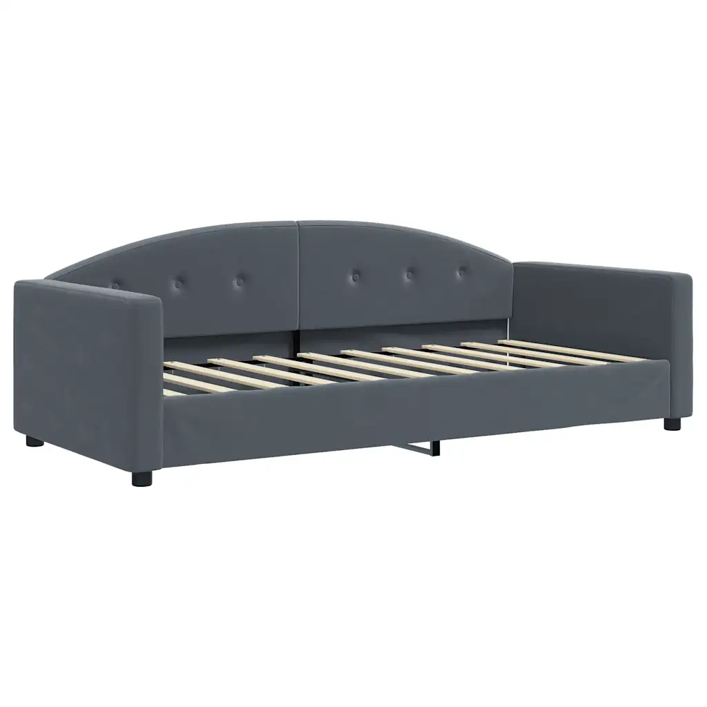 Divano Letto Estraibile Materassi Grigio Scuro 90x190cm Velluto