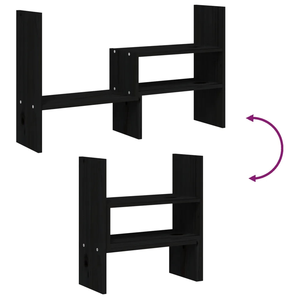 Supporto Monitor Nero (39-72)x17x43 cm Legno Massello di Pino cod mxl 61597