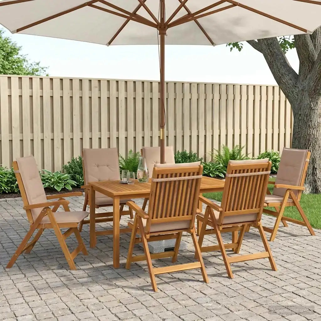 Set da pranzo da giardino 7 pezzi 7 pz Naturale 3434622