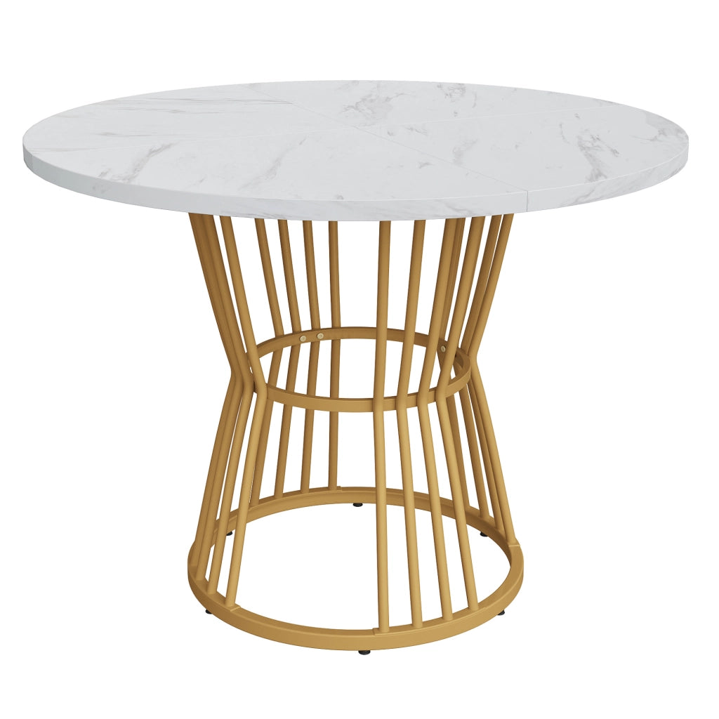 Set da pranzo 5 pezzi 100 cm; piano effetto marmo; MDF multicolore