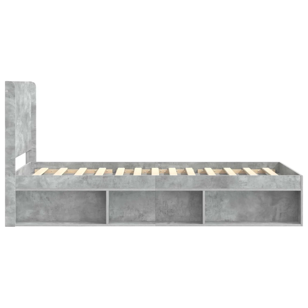 Struttura del letto con stoccaggio e testata-Giroletto con contenitore Grigio Cemento 963556