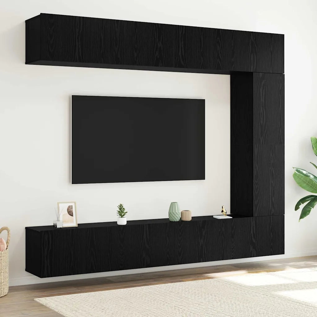 Set mobile TV 5 pcs Rovere Nero Legno multistrato 3332529