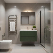 Composizione mobile bagno sospeso con cassetti cm 90 cannettato mod. STICK - Verde Bosco