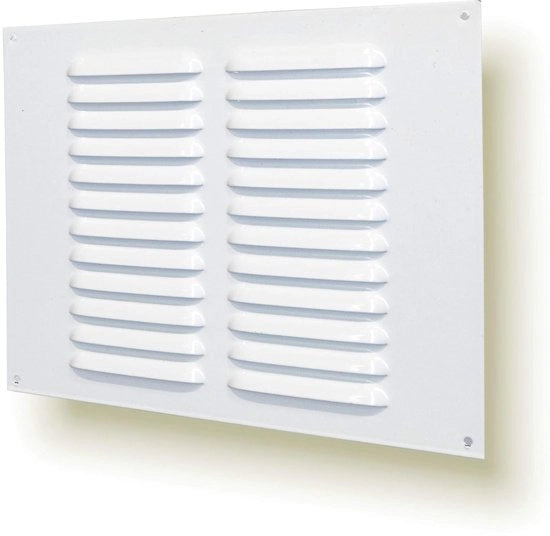 Rostello metallico con protezione insetti - 1 pezzo - Bianco - 25 x 20 cm