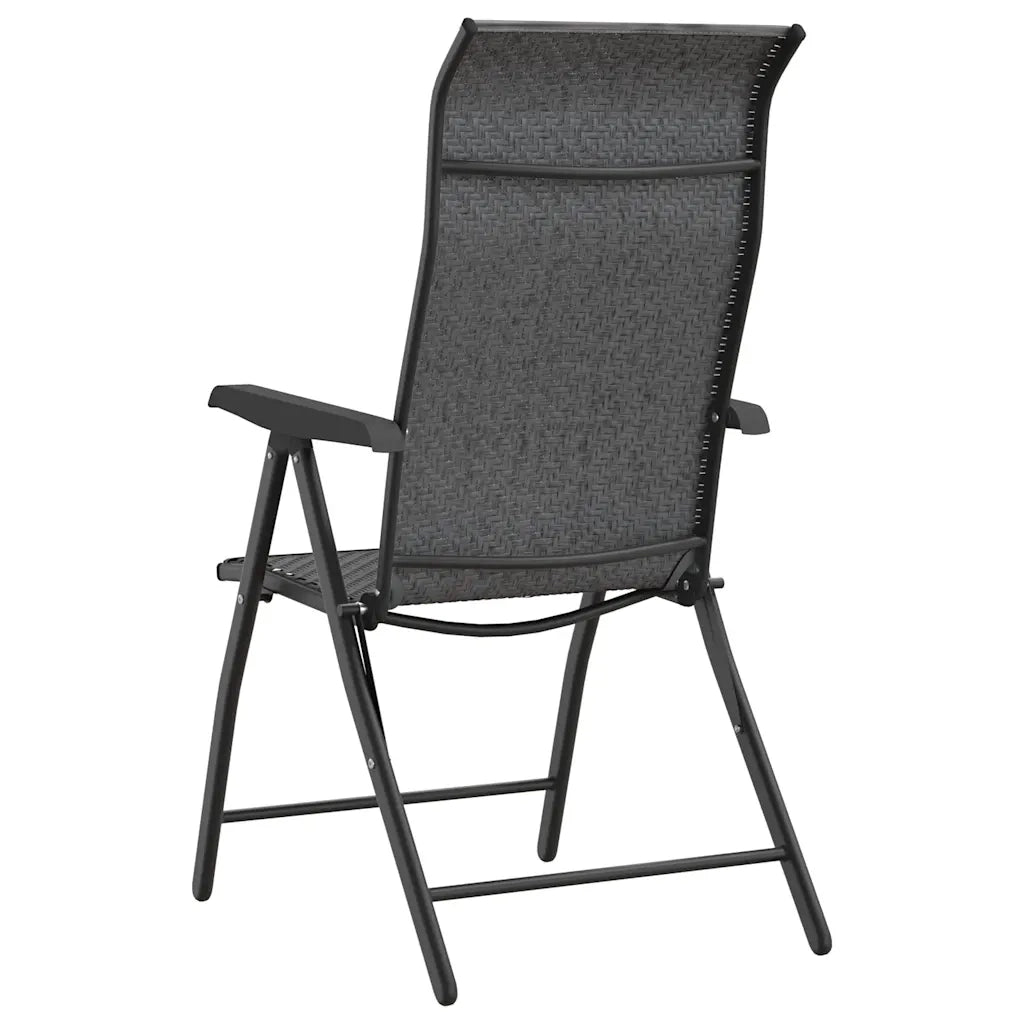 Sedie Pieghevoli da Giardino 4 pz | Sedie da Esterno Grigie in Polyrattan