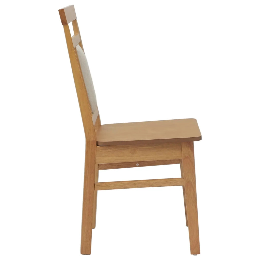 Sedia da pranzo 2 pcs Naturale Legno di gomma solido
