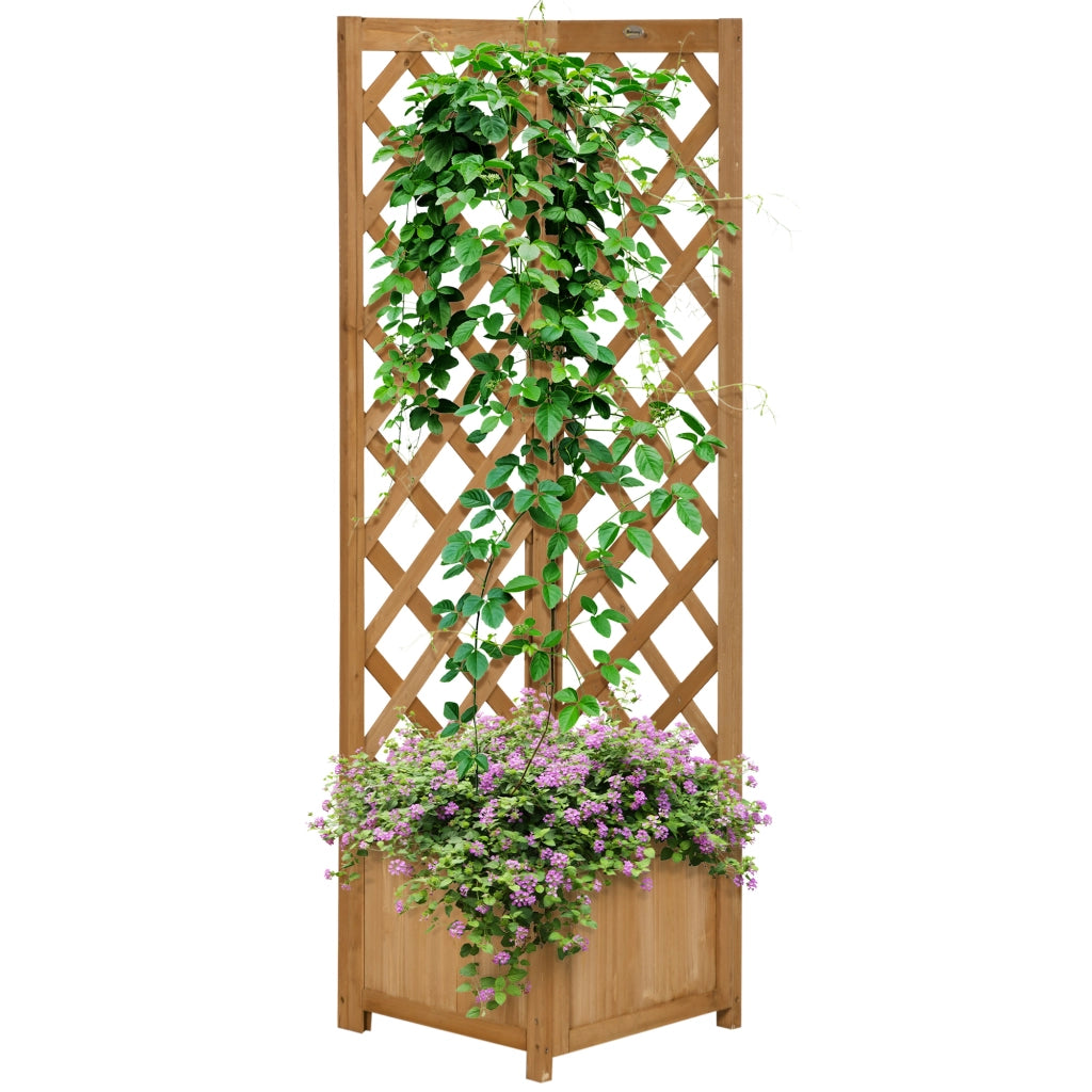 Fioriera da Giardino in Legno di Abete ¨C zephmum ¨C Marrone 40x40x145 cm