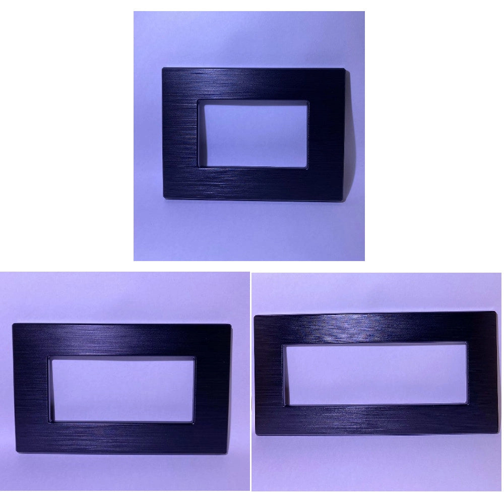 Trade Shop - Placca Dynamic 3 4 6 M Tecnopolimero Satinato Nero Compatibile Bticino Axolute -