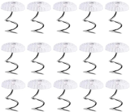 Spille per torsione 50 pezzi - Spille a torsione - Plastica/Ferro inossidabile - Spille di sicurezza - per mobili/letti - Scatola trasparente