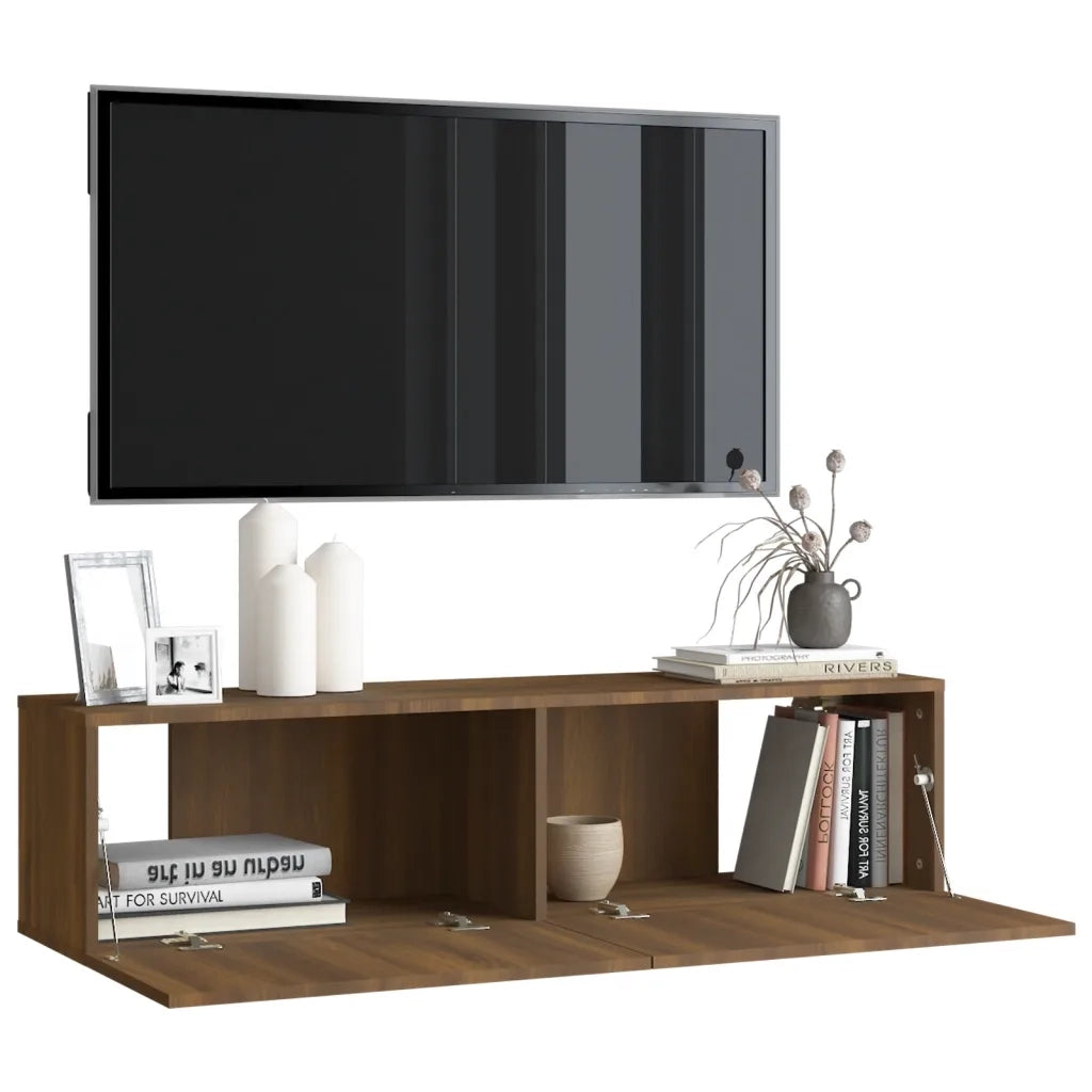 Mobile TV Muro Rovere Marrone 120x30x30cm Legno Multistrato cod mxl 33983