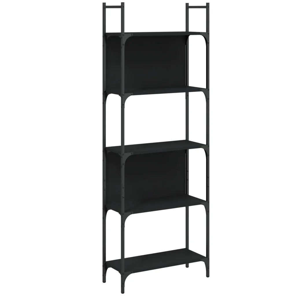 Libreria a 5 Ripiani Nera 60,5x24x166,5 cm in Legno Multistrato 838863