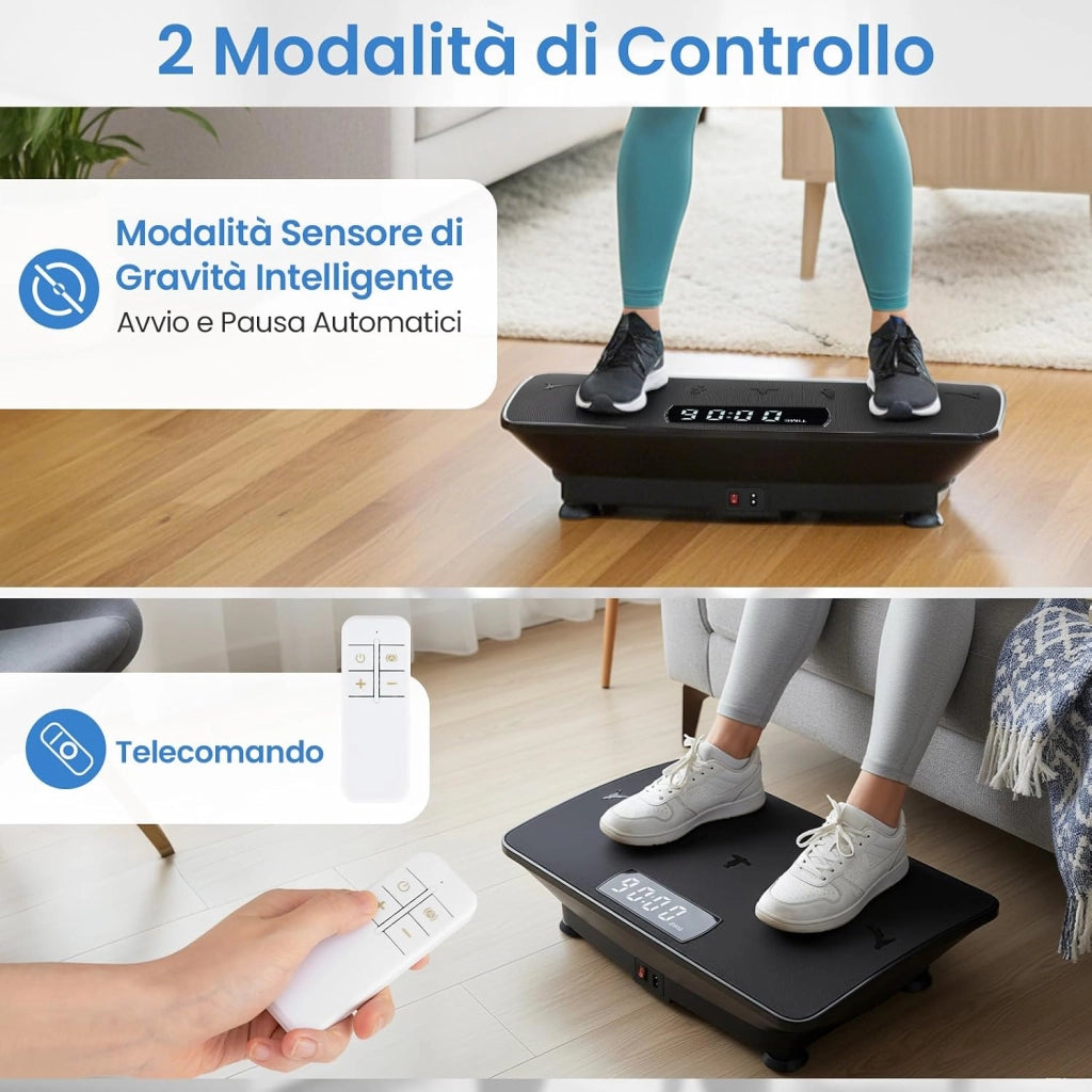 Pedana Vibrante per Casa, Piattaforma Fitness Oscillante con 10 Livelli di Velocità, Modalità Sensore di Gravità e Display LED, Pedana Oscillante per Gambe, Glutei e Addome