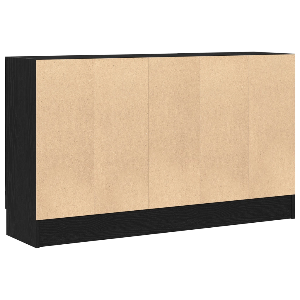 Credenza Nera in Rovere 120x30,5x70 cm in Legno Ingegnerizzato