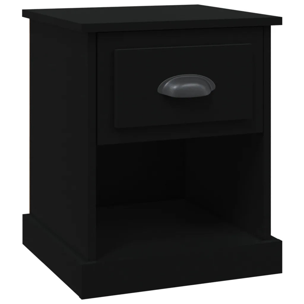 Comodino | Armadio da Notte | Mobiletto da notte Nero 39x39x47,5 cm in Legno Multistrato