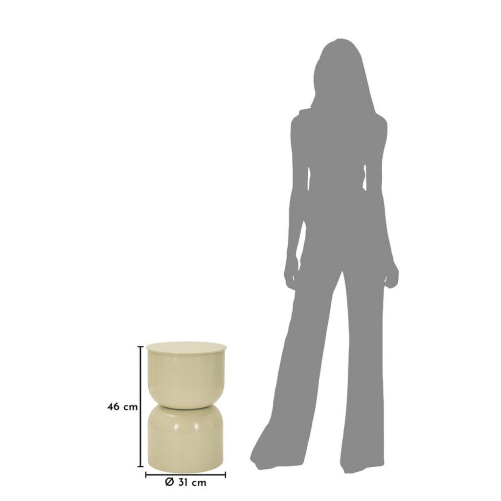 Tavolino VKH1079, Beige, Metallo, 31x31x46 cm