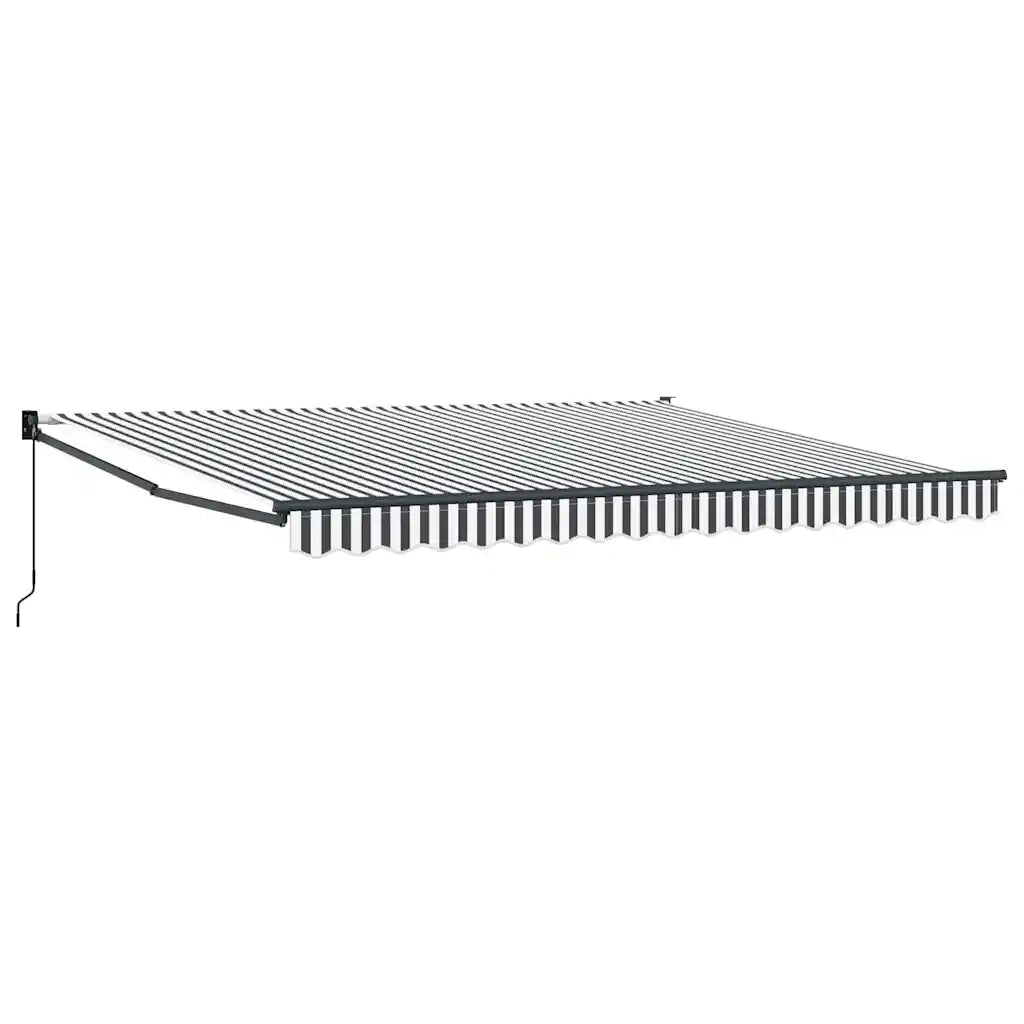 vidaXL Tenda Retrattile Antracite e Bianca 4x3 m Tessuto e Alluminio