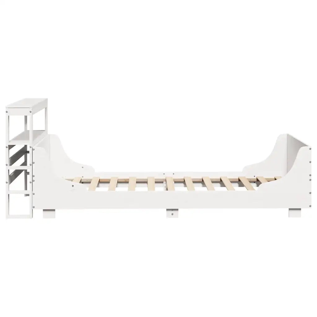 vidaXL Letto senza Materasso Bianco 75x190 in Legno Massello di Pino