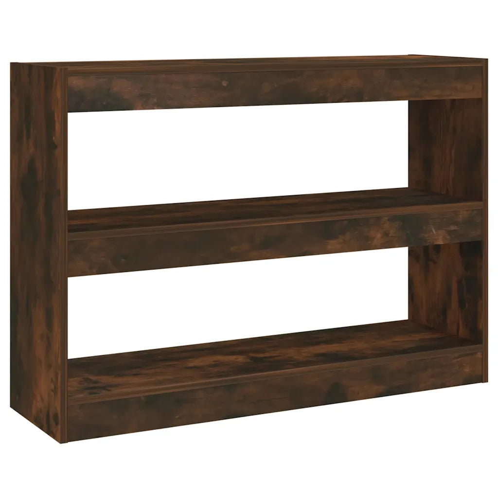Libreria Divisorio-Scaffale per Libri-Mobile di Stoccaggio Rovere Fumo 100x30x72 cm