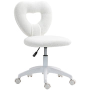 Sedia da Ufficio Imbottita con Rotelle ¨C Zephmum ¨C Velluto Bianco 45x56x78-88 cm