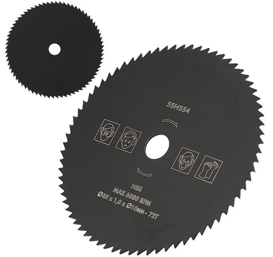 Lama circolare - Taglio rapido e liscio - 85 mm - 72 Denti - Per legno e metallo - Modello compatto
