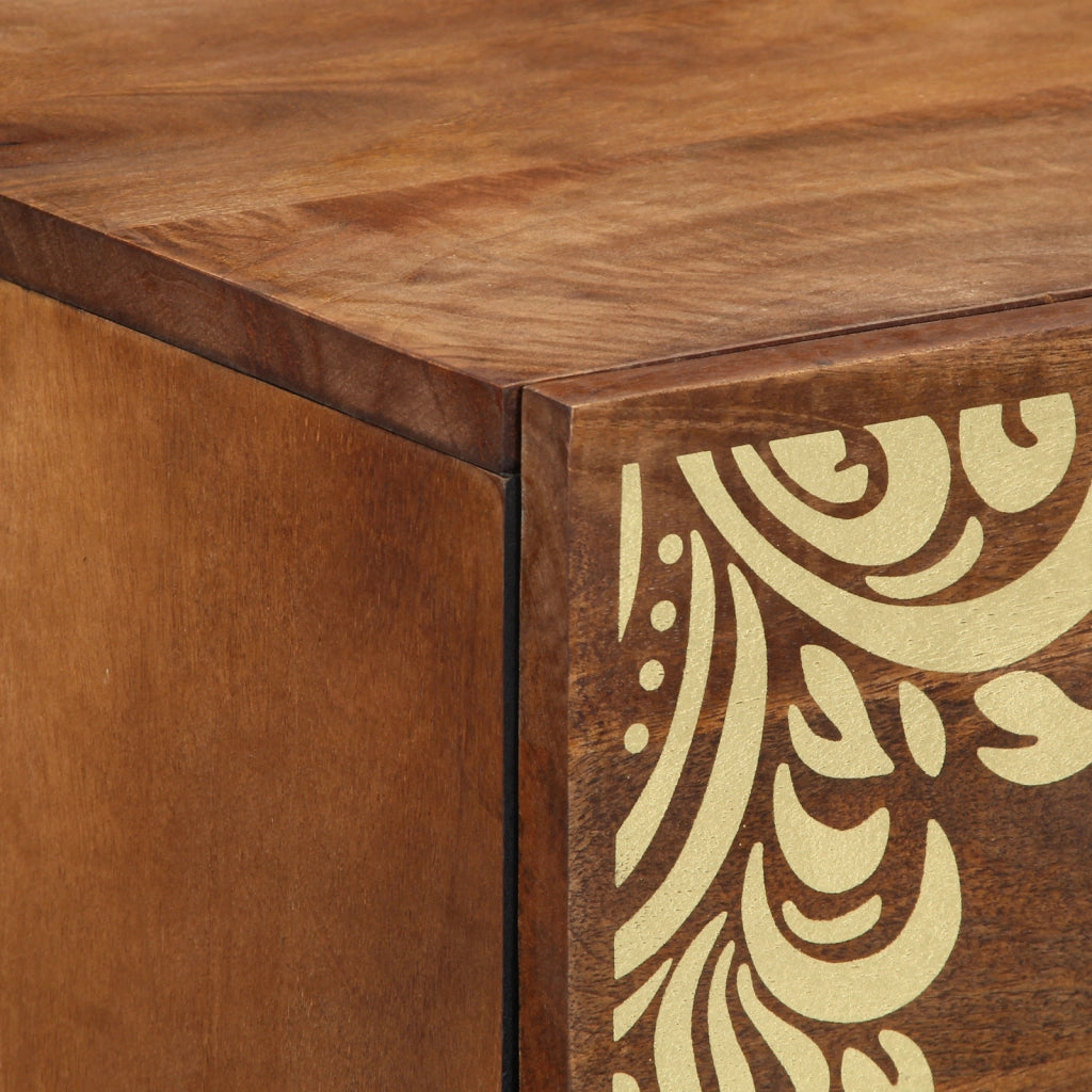 Sideboard Marrone miele Legno massello 40 x 33 x 75 cm Sideboard