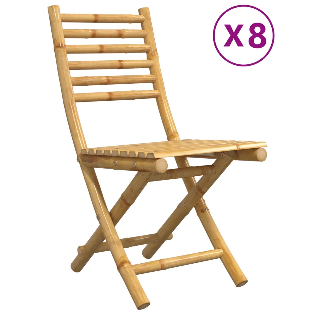 Sedie da Giardino Pieghevoli 4 pz 43x54x88 cm in Bambù 3278519