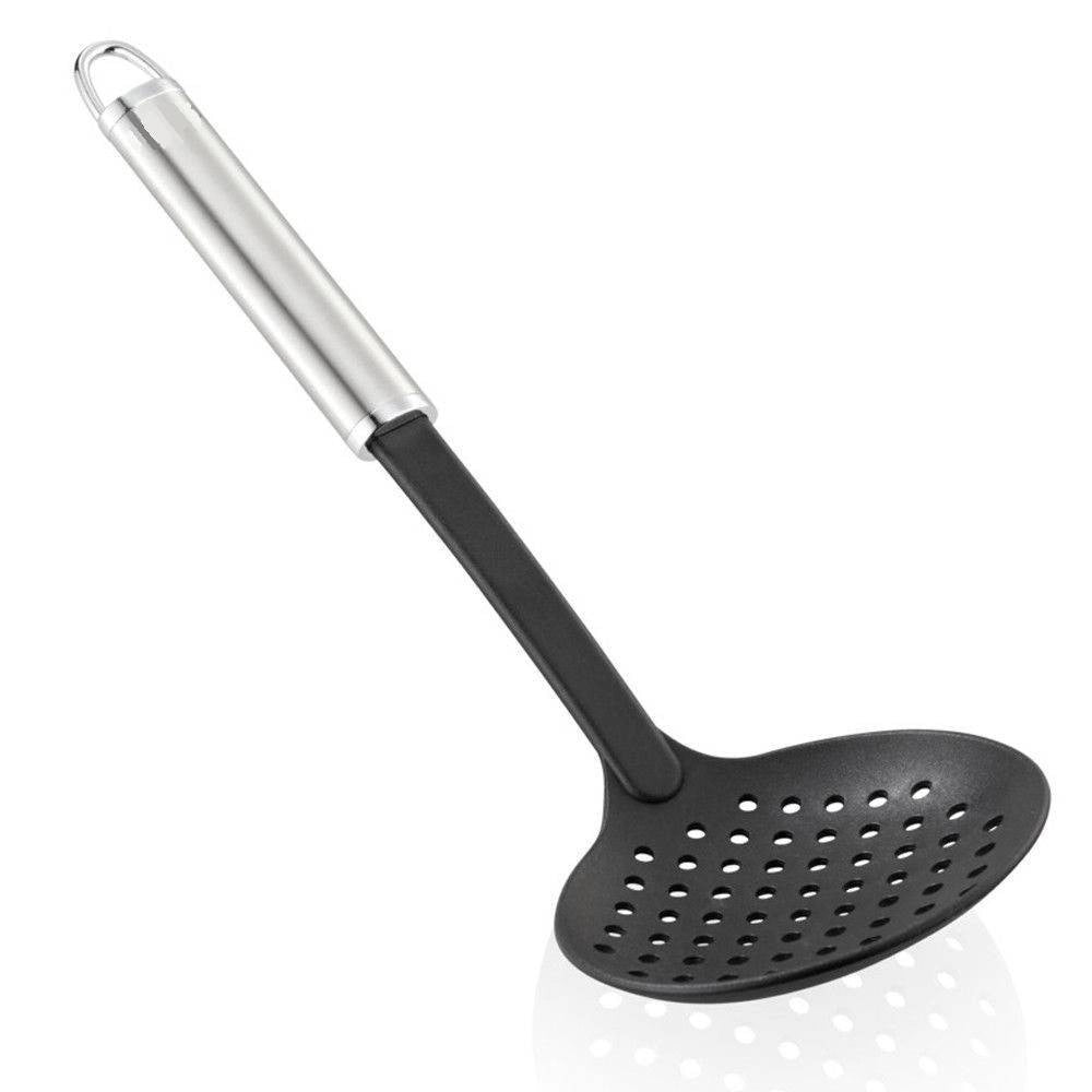 Trade Shop - Schiumarola Nylon Plastica Acciaio 11 X 6 X 33 Cm Impugnatura Ovale Strumento Cucina -