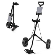 Carrello da golf pieghevole 140 x 63,5 x 113 cm leggero con ruote in PP e vano portaoggetti integrato acciaio nero 20_0020869