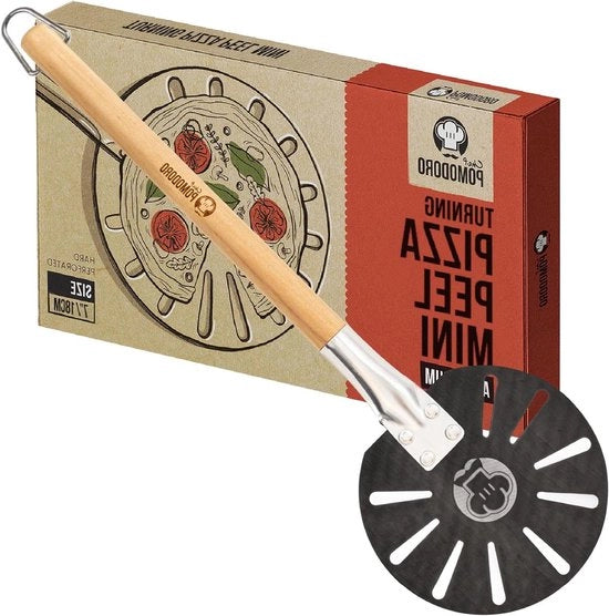 Pizzetta in Alluminio con Manico in Legno - Per Cuocere Facilmente - 1 pezzo - 17,8 cm