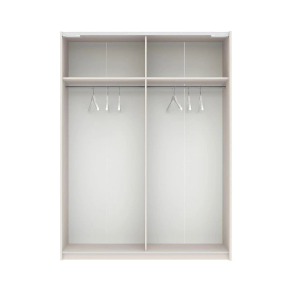Armadio Camera da Letto Manita, Guardaroba 2 Ante 2 Ripiani, 150x204h cm Beige Cashmere
