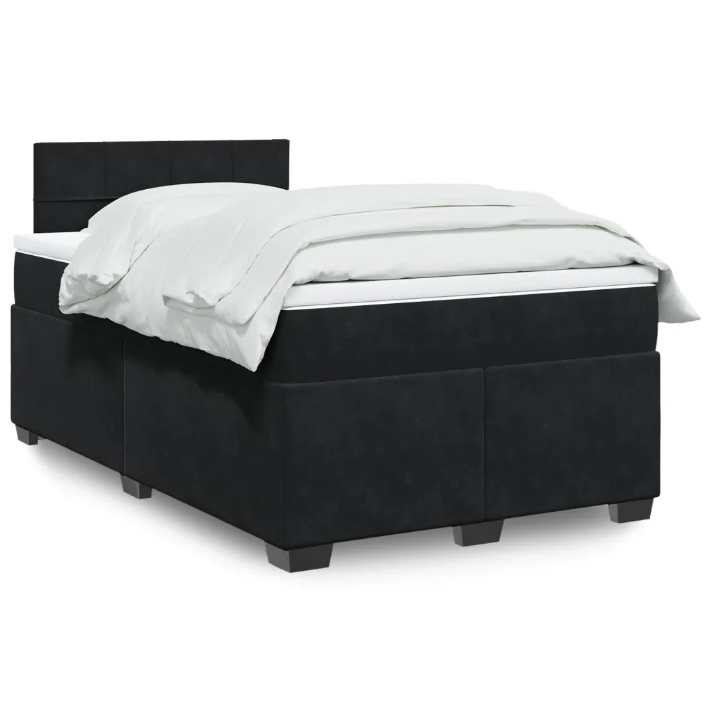 Giroletto a Molle con Materasso Nero 120x190 cm in Velluto 3286260