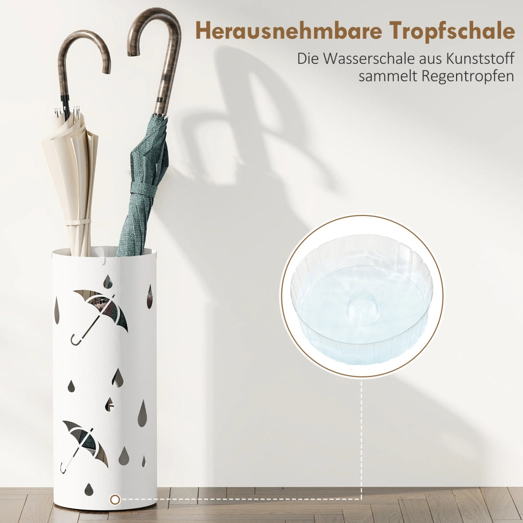 Portaombrelli in Acciaio ¨C zephmum ¨C Bianco 17x41 cm