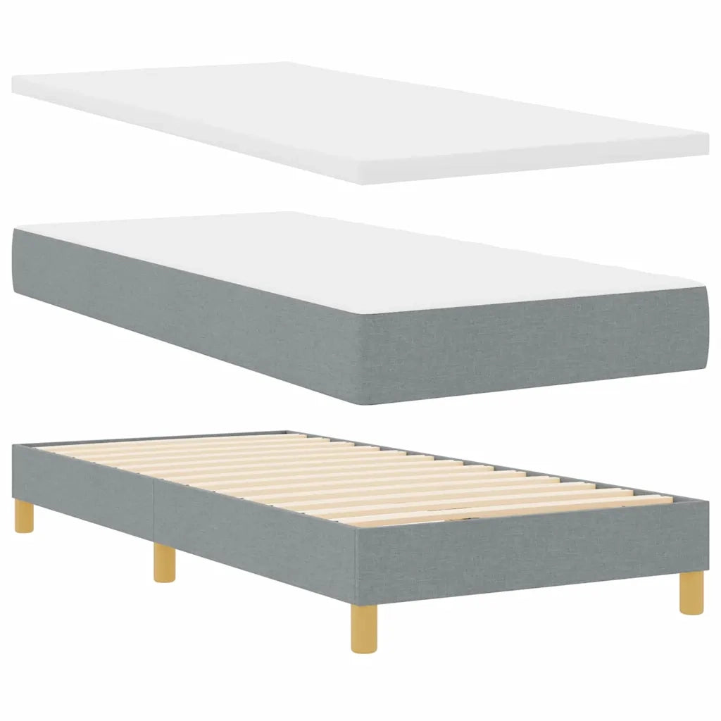 Letto a molle con materasso Grigio chiaro 90 x 200 cm Tessuto 3340255