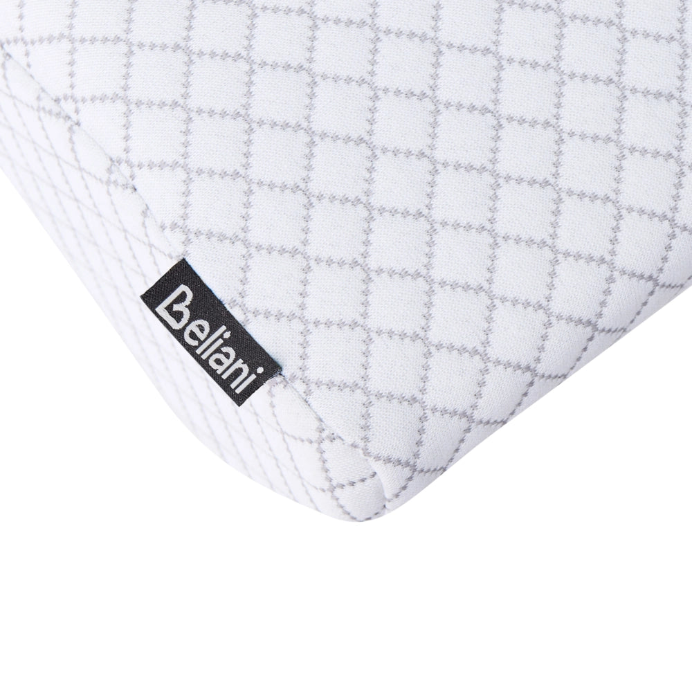 Cuscino ergonomico in memory foam per chi dorme sulla schiena 50 x 30 cm Bianco