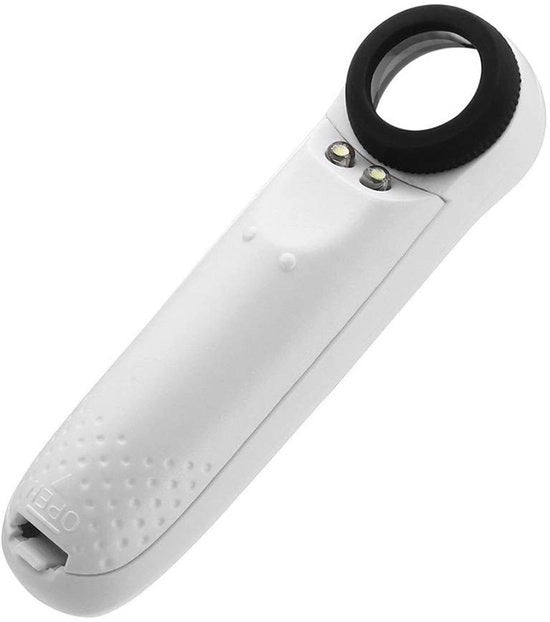 Verglassatore portatile 40X - con 2 luci LED - bianco - utile per gioielli e francobolli - ideale per anziani e bambini - compattabile