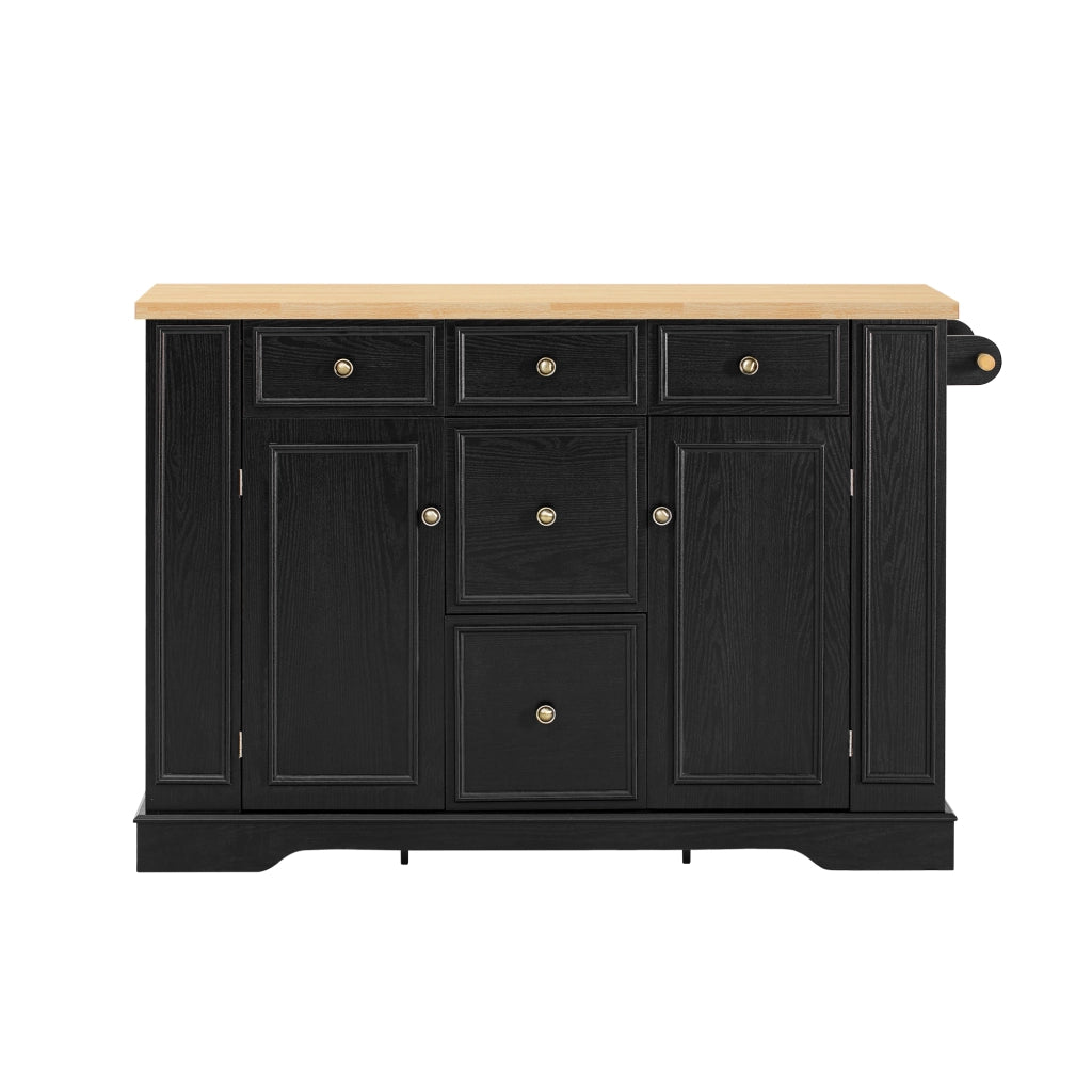 Isola Cucina Allungabile con Cassetti e Prese ¨C MINIMAL ¨C Nero