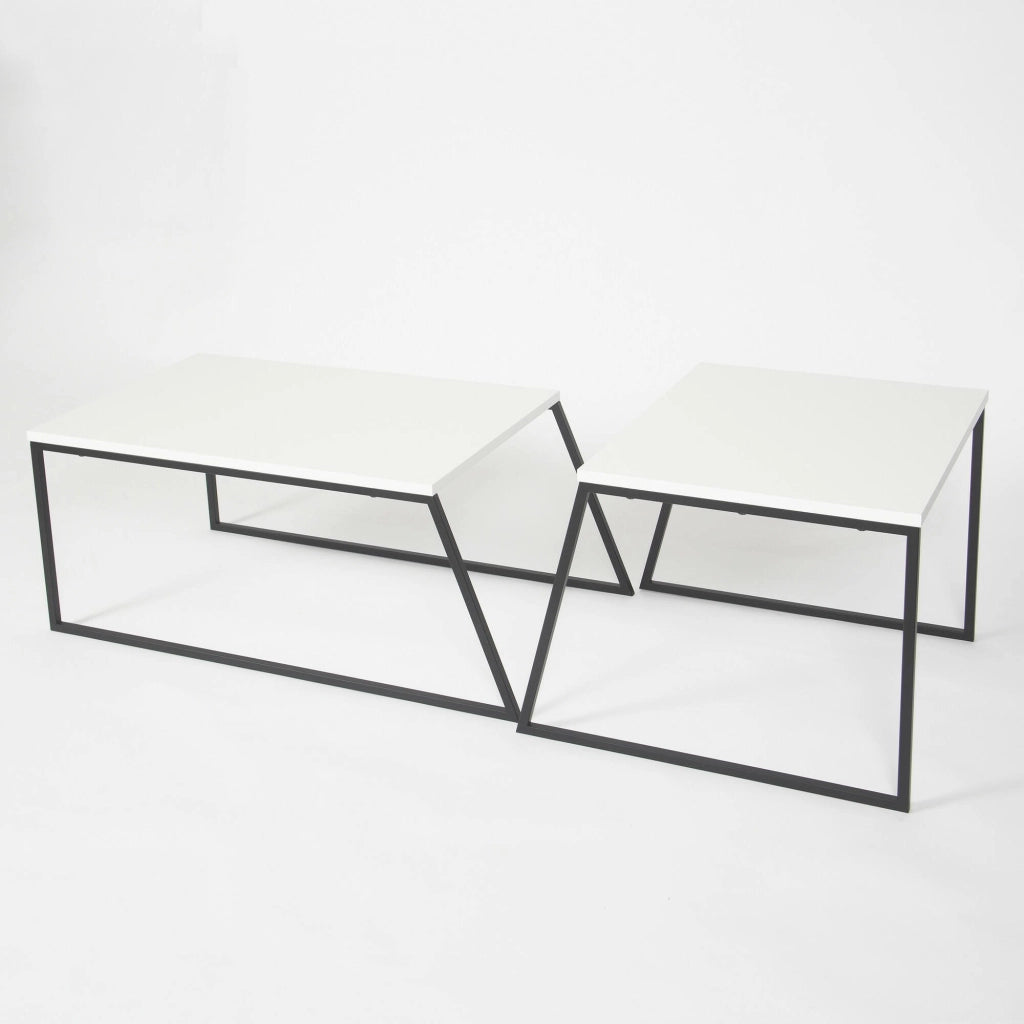 Tavo, Tavolino da Salotto Forma Rettangolare, 50x88x38h cm Bianco