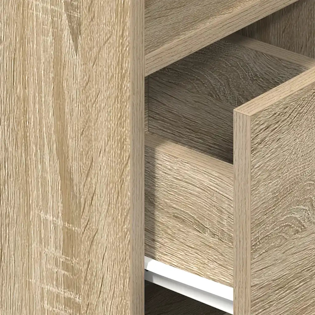 Comodini 2 pz con Cassetto Rovere Sonoma 25x31x66 cm 858619