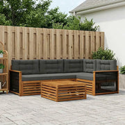 Set di divani da esterno con cuscino 5 pcs Naturale e Antracite