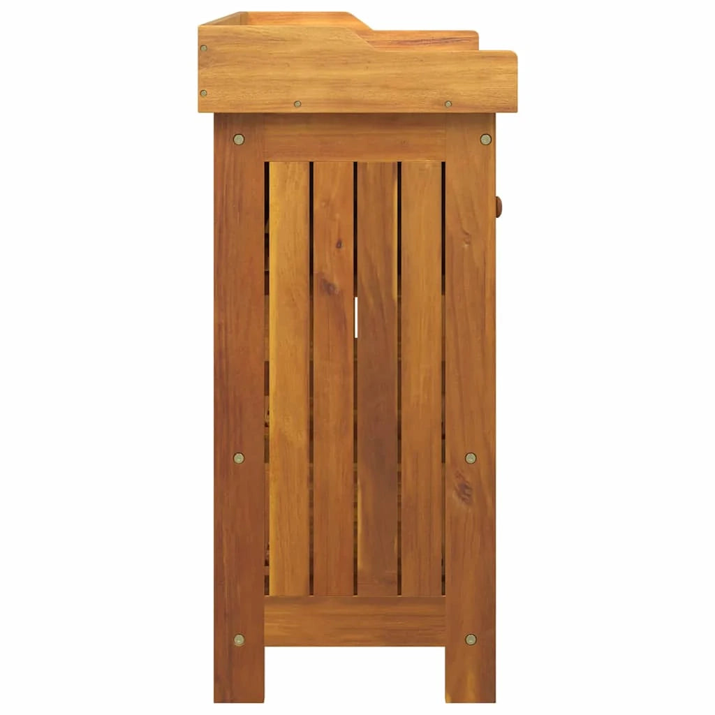 Pratico mobiletto da giardino moderno con 2 cassetti e ripiani 78 x 36 x 78 cm in legno di acacia naturale 02_0058501