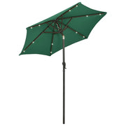 Ombrellone da Giardino con Luci LED Verde 200x211 cm Alluminio 313558
