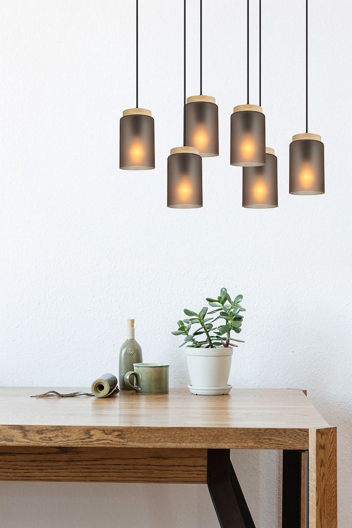 Lampada APP1813-6CP Frosted Grey