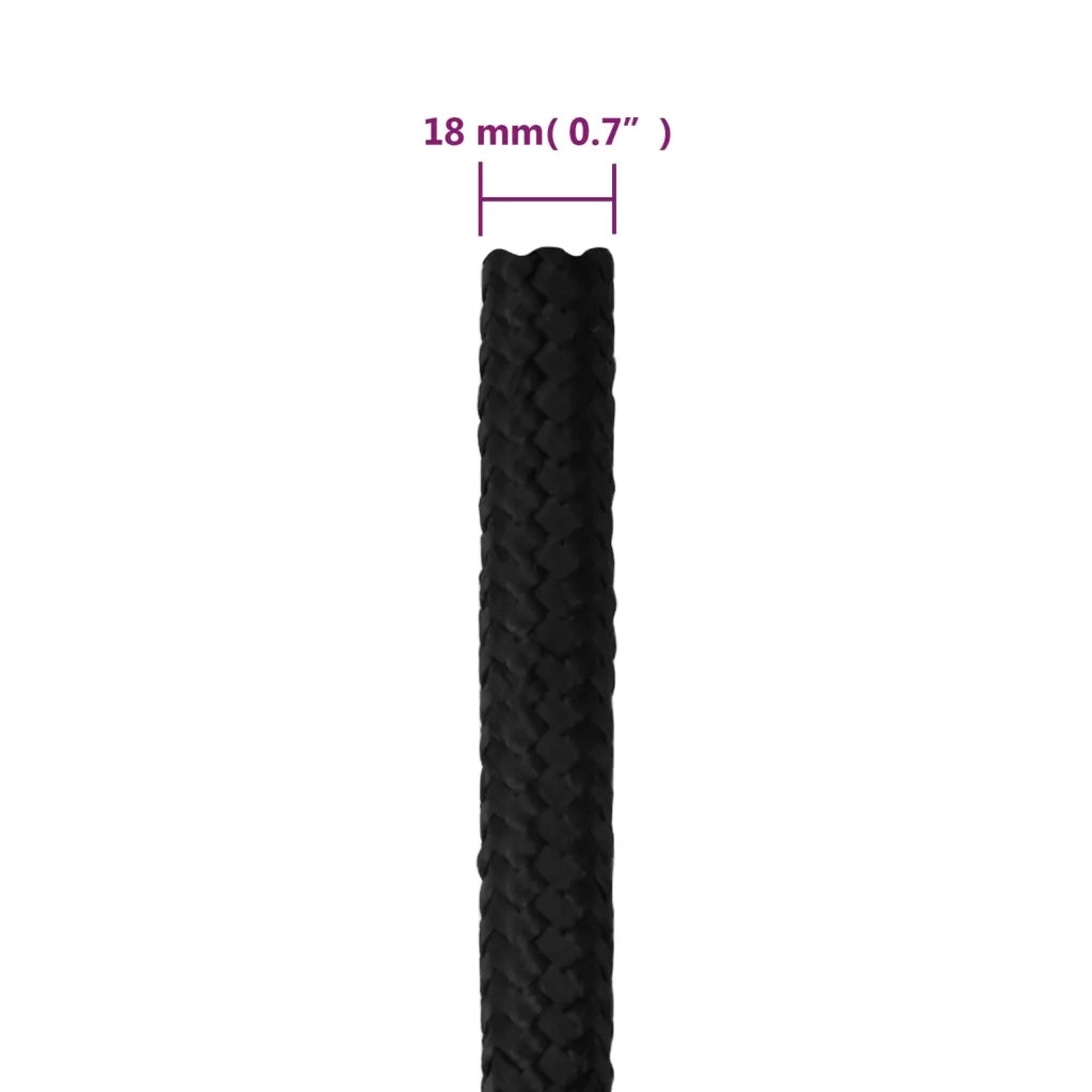 Corda per barca Completamente Nera 18 mm 25 m in Polipropilene 152523