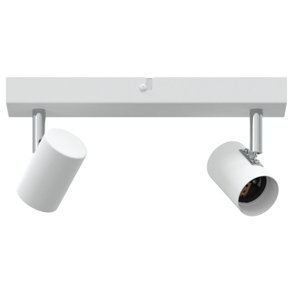 Faretto da soffitto vitaXL 2 vie regolabile bianco E27