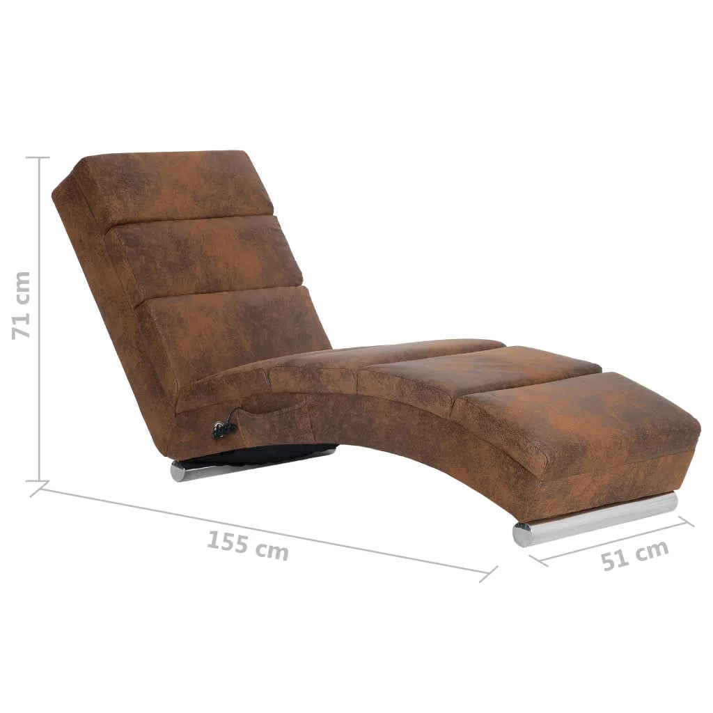 Sdraio Massaggiante Marrone in Similpelle Scamosciata CFW8599052