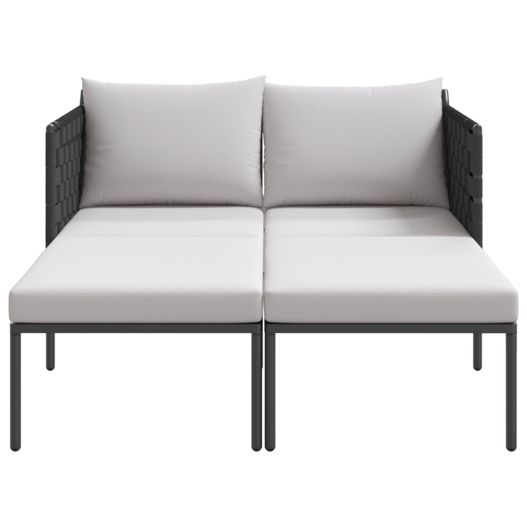 Lettino prendisole con cuscini per 2 persone Anthracite 115x153x69,5 cm Acciaio