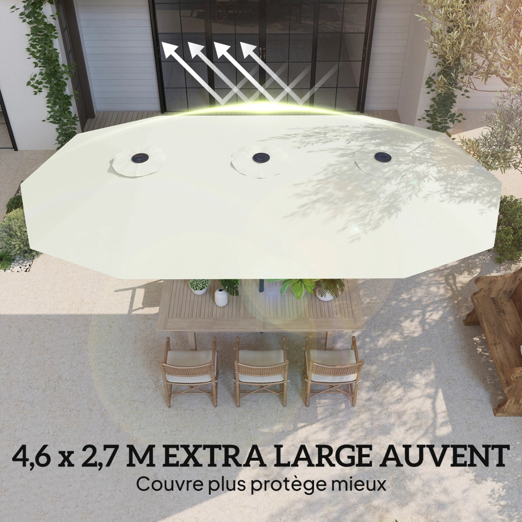 Ombrellone da Giardino Esterno 4.6m con Manovella e Protezione UV ¨C Minimal ¨C Grigio